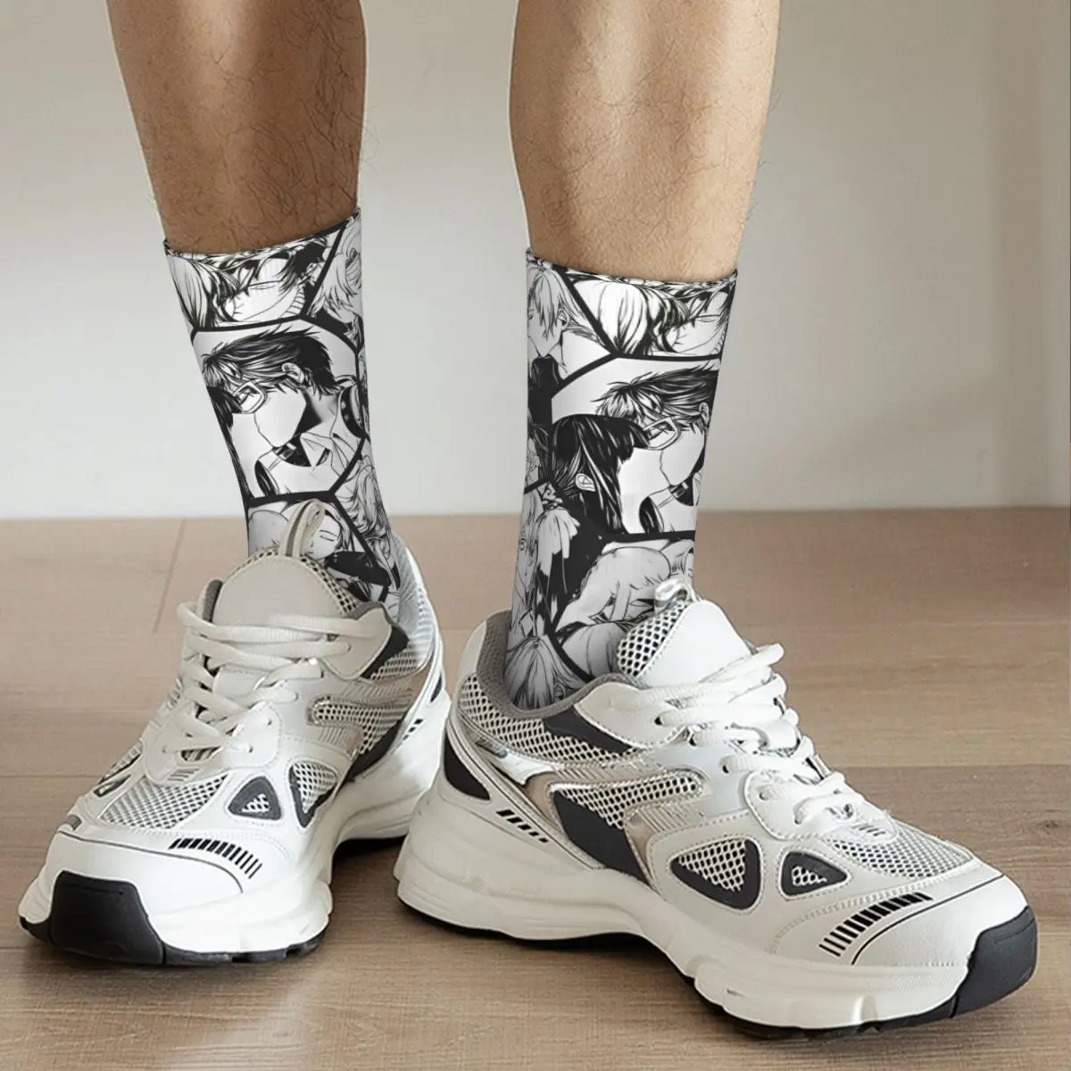 Calcetines de juego Mystic Messenger, medias Harajuku de otoño, calcetines antideslizantes para hombre, calcetines suaves de dibujos animados de Anime, diseño de Cosplay, calcetines deportivos para correr