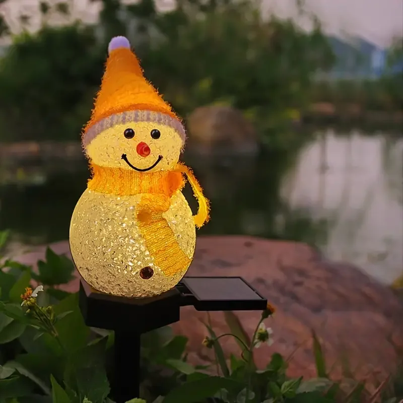 

LED Christmas decorative lights, romantic atmosphere, holiday decoration, solar powered Christmas snowman gardenia filter, multi