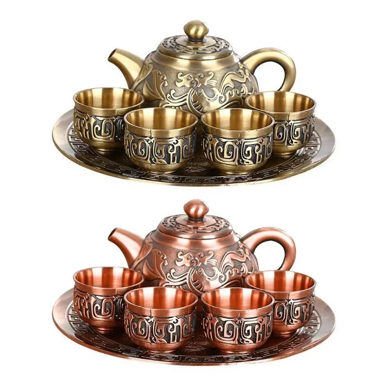 

Tea Decanter Set with Cups and Serving Tray Wine Accessory Luxurious Gift Craftsmanship