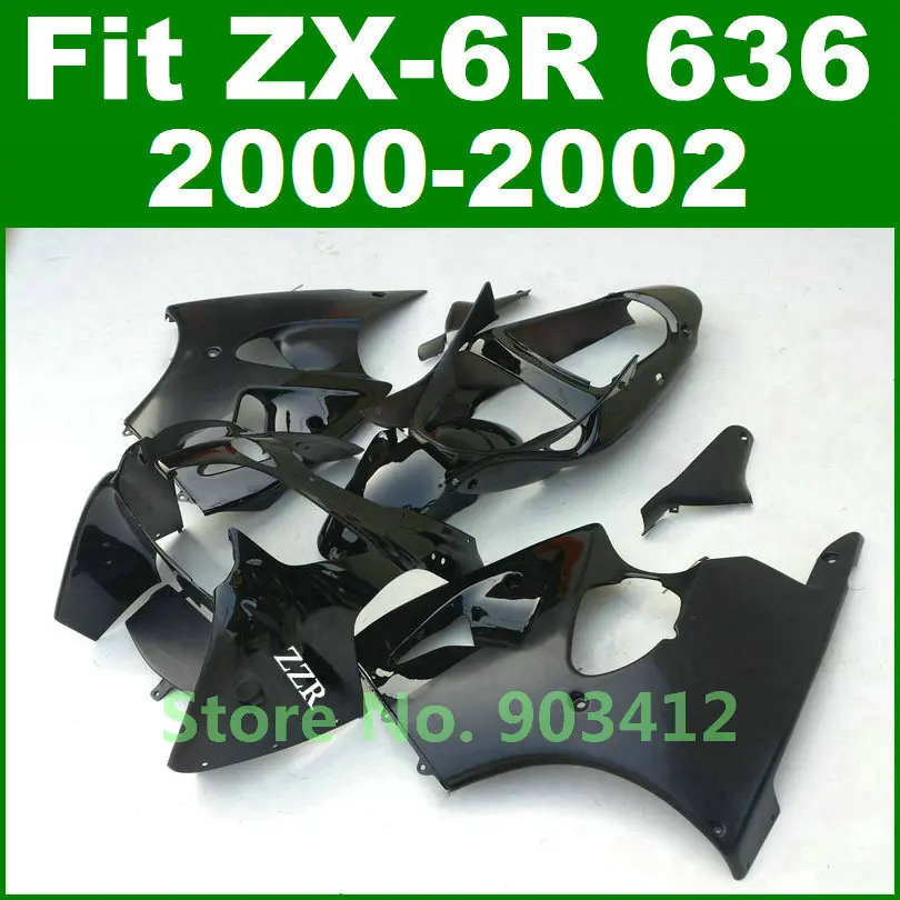 

Новый матовый глянцевый черный комплект обтекателей для Kawasaki Ninja 636 2000 2001 2002 ZX6R, обтекатели 00 01 02 zx600, детали кузова J8C3
