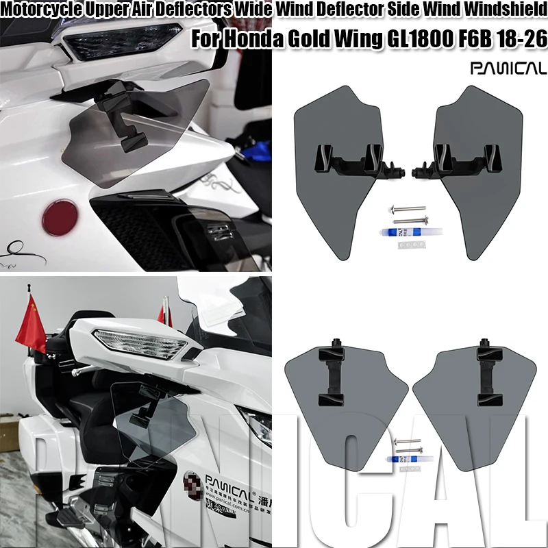 Panical Upper Air Deflectors Wide Wind Deflector Side Wind Windshield Accessories For Honda Gold Wing GL1800 F6B 2018-2026
