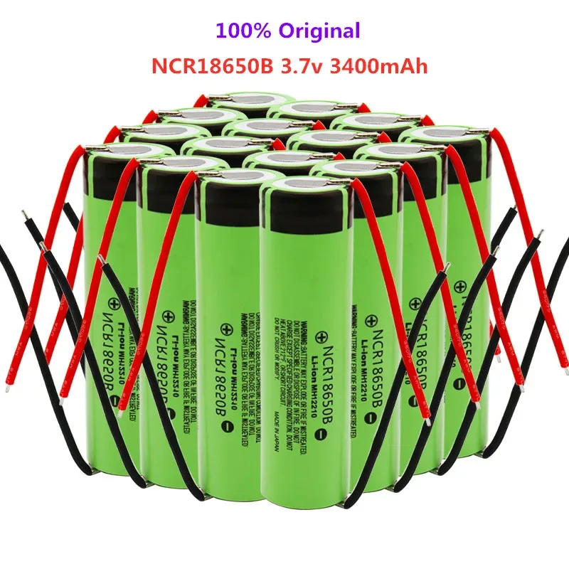 Batería De Litio NCR18650B Para Linterna, Pila De 1-10 Piezas, 100% Original, 18650 Mah,3400 V, 3,7 Mah,Compatible Con Cable DIY