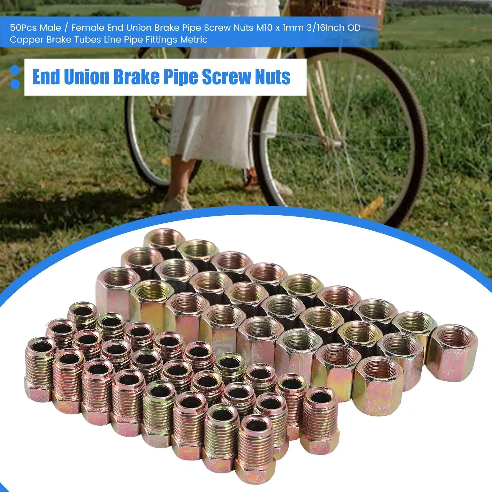 

Efficientt-50 шт. Мужские/женские концевые соединения тормозных трубок, гайки M10 X 1 мм, 3/16 дюйма, наружный диаметр, медные тормозные трубки, фитинги для труб, Metri