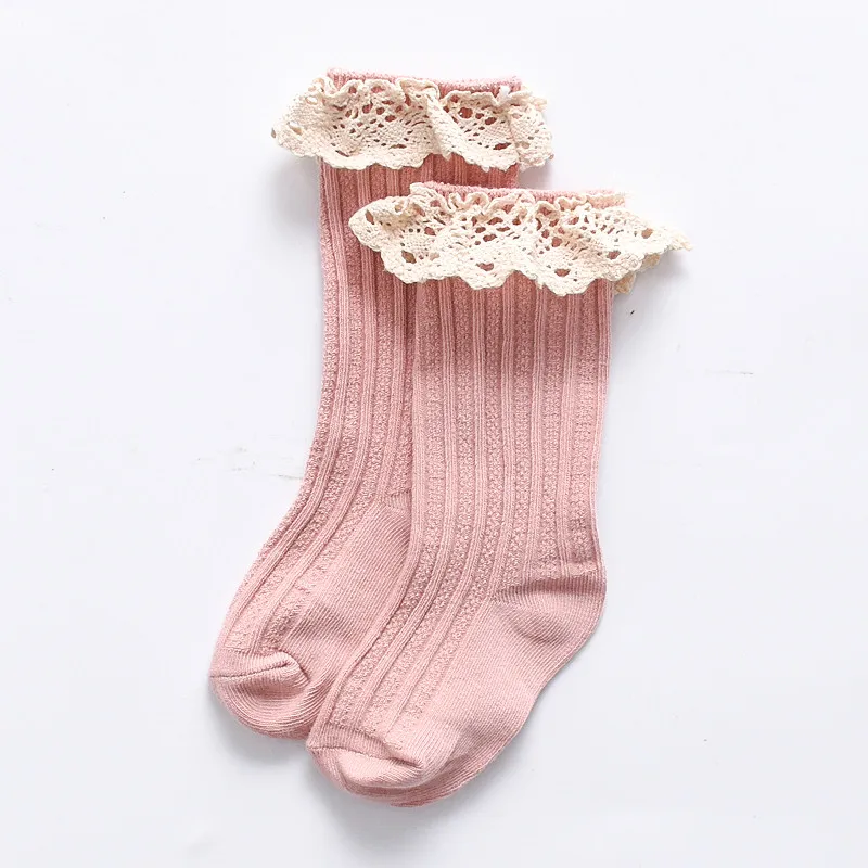 0 to 5 Years Baby Girls Socks Spring Autumn Striped Lace Princess Children's Long Sock Casual Sport Kids From For