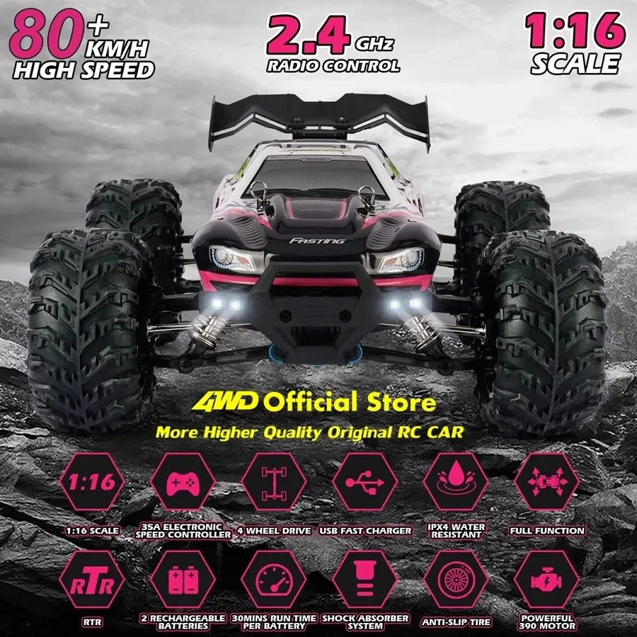 Voiture Drift RC 1/12 - 35 Km/h - 2 Batteries 1500 MAh - Gyroscope - Lumières LED - Cadeau Ados