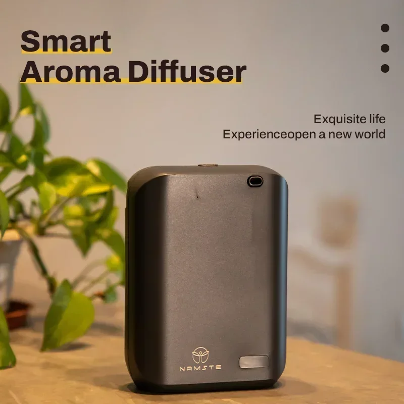 NAMASTE 500 m3 Heimparfüm-Lufterfrischer, neu in elektrischer aromatischer Oase-Diffusor für ätherische Öle, Bluetooth-Steuerkapazität 150 ml