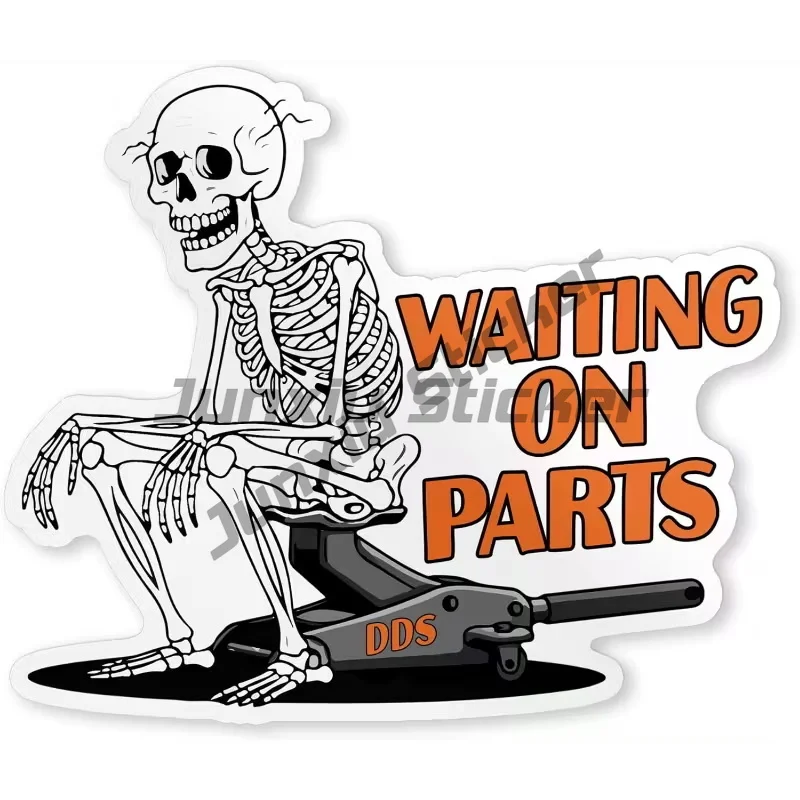 

Funny Waiting for Parts Mechanic Skull Vinyl Sticker Self-Adhesive Car Repair Decal