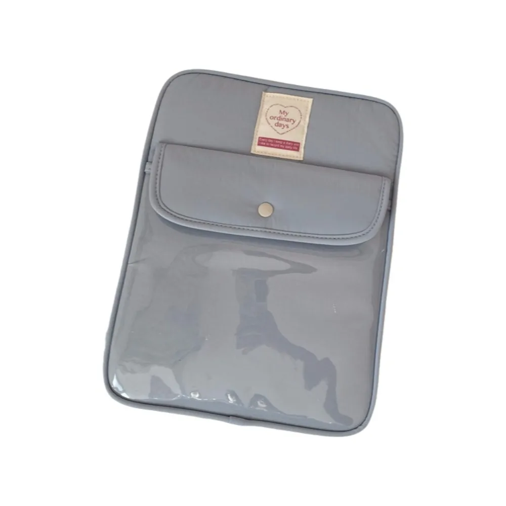 

Stylish Buckle Design Computer Storage Bag Solid Color Multi-Pocket Tablet Carring Case 13/14inch Nylon Tablet Cover School