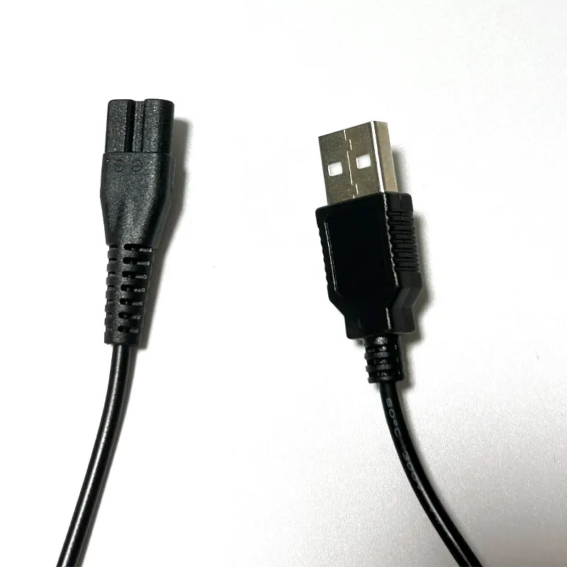 Cable cargador de 45cm Compatible con el cuidado de la afeitadora eléctrica, Cable de carga de repuesto, adaptador de fuente de alimentación