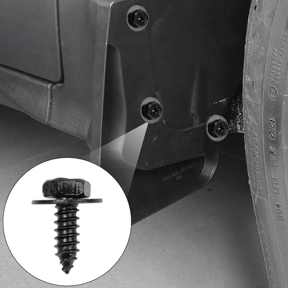 M6*16 Self Tapping Screw Car Bumper Fender Retainer Black Carbon Steel Hexagon Head Cross Screw Auto Trim Fastener for BMW Honda