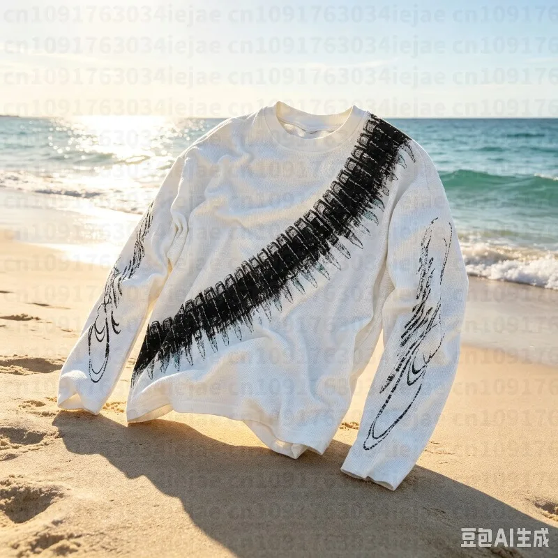 Oversized Unique Y2k Long Sleeve Top Harajuku Letter Print Fashion Hip Hop Long Sleeve T-shirt Streetwear CozyFit​ Kid Top Pun
