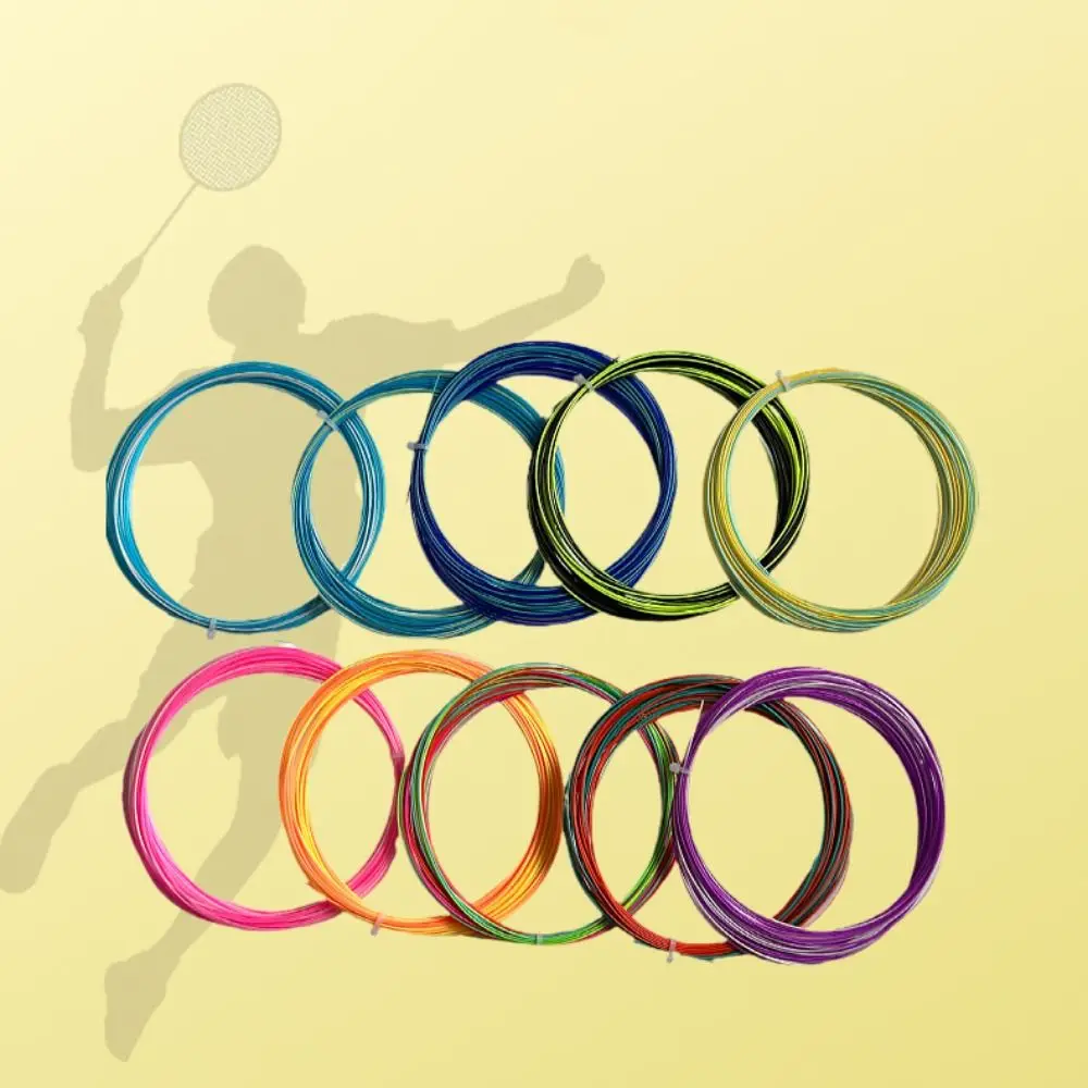 Elastic Colorful Rainbow Badminton String Colorful Assorted Color Badminton Racket Strings 0.73mm Durable Colorful Racket Line