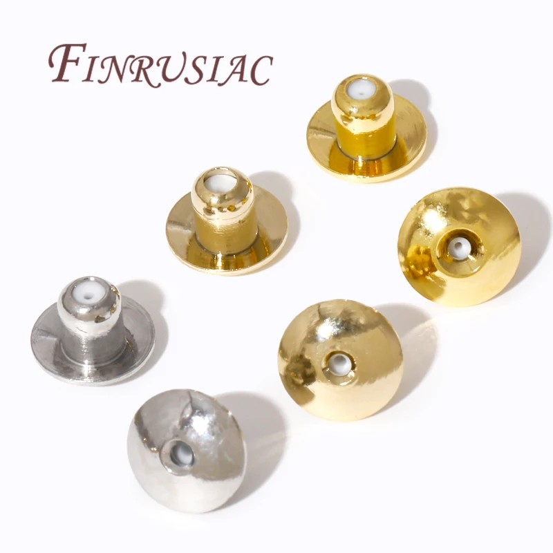 Metall-Ohrring-Verschlüsse für Ohrstecker, 18 Karat/14 Karat vergoldete Kappen für Ohrringe, Ohrverschlüsse, Stopper-Zubehör für Schmuck, DIY-Ohrring-Zubehör