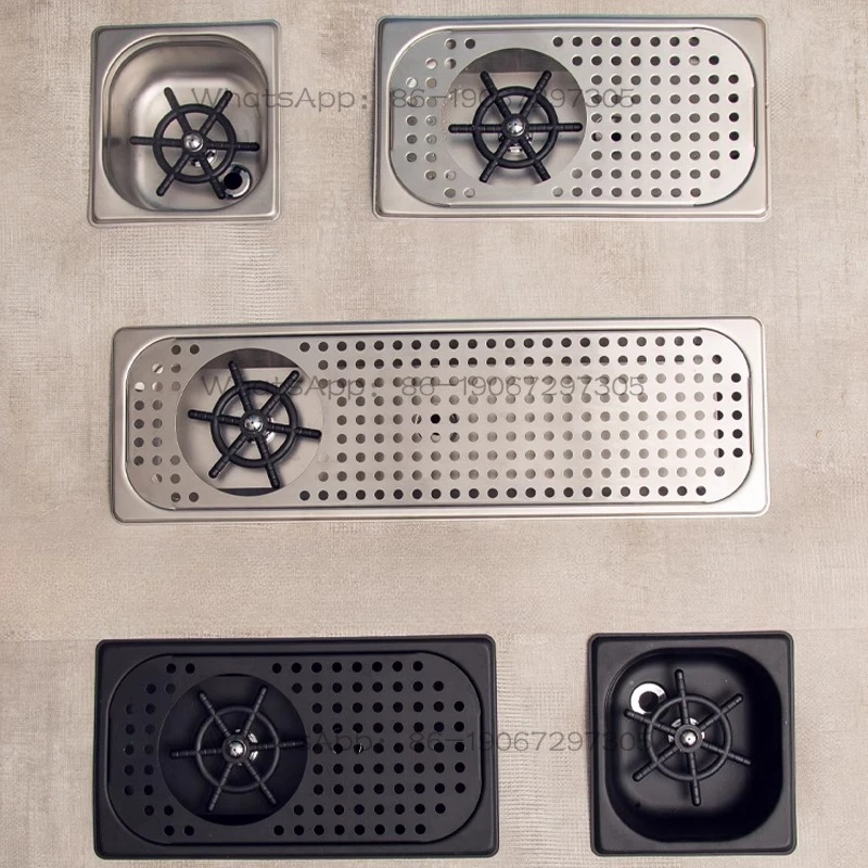 Stainless Steel Bar Automatic Cup Washer Rectangular Black Embedded High Pressure Pray Coffee  with Filter Household