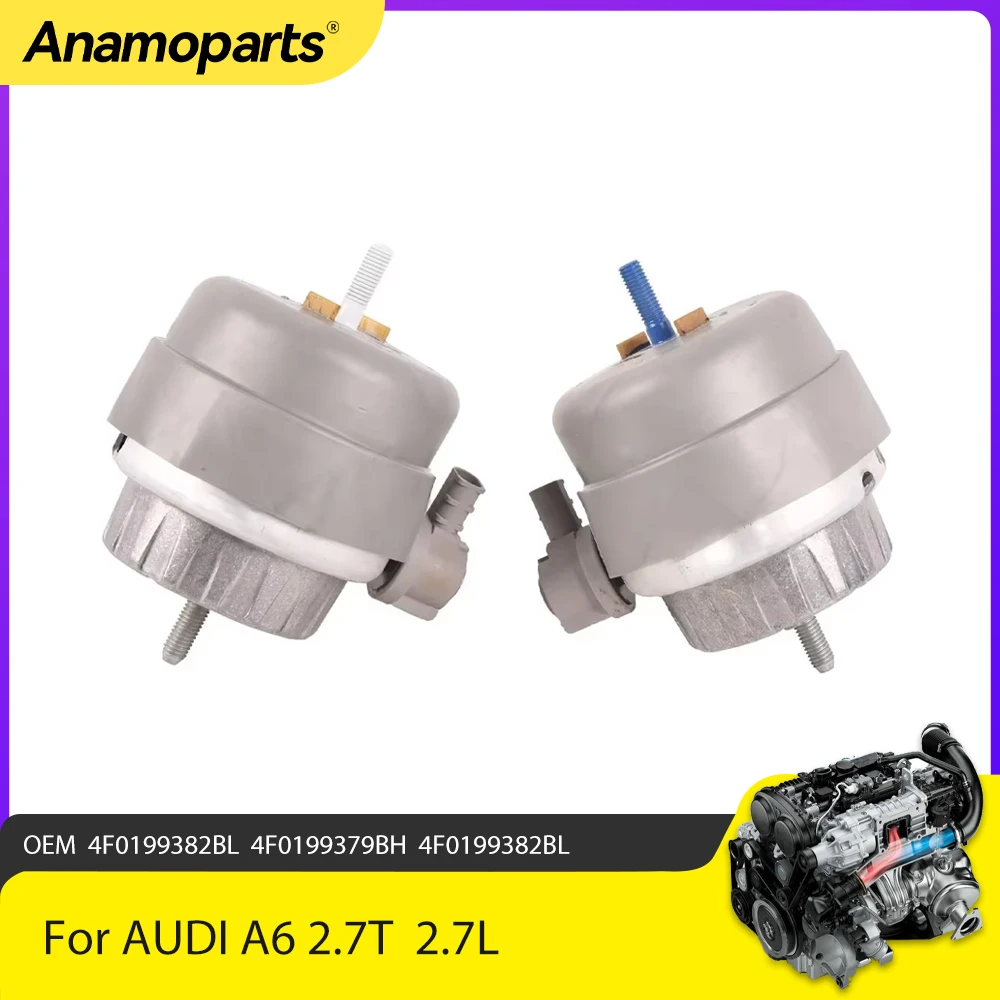 Engine Part Front Left Right Motor Trans Mount Set Fit 2.7 T L V6 CANA Diesel For 05-11 AUDI A6 2.7T 4F0199379BH 4F0199379BL