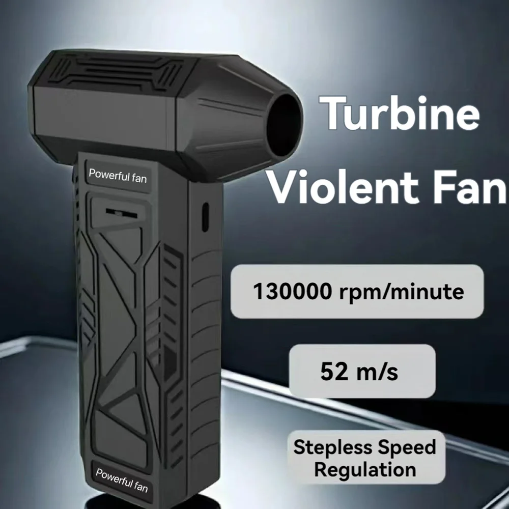 130000RPM Mini Turbo Jet Fan 7.4V 180W 4000mAh Stepless Speed Brushless Turbo Fan Powerful Violent Jet Fan 52M/s Wind Speed