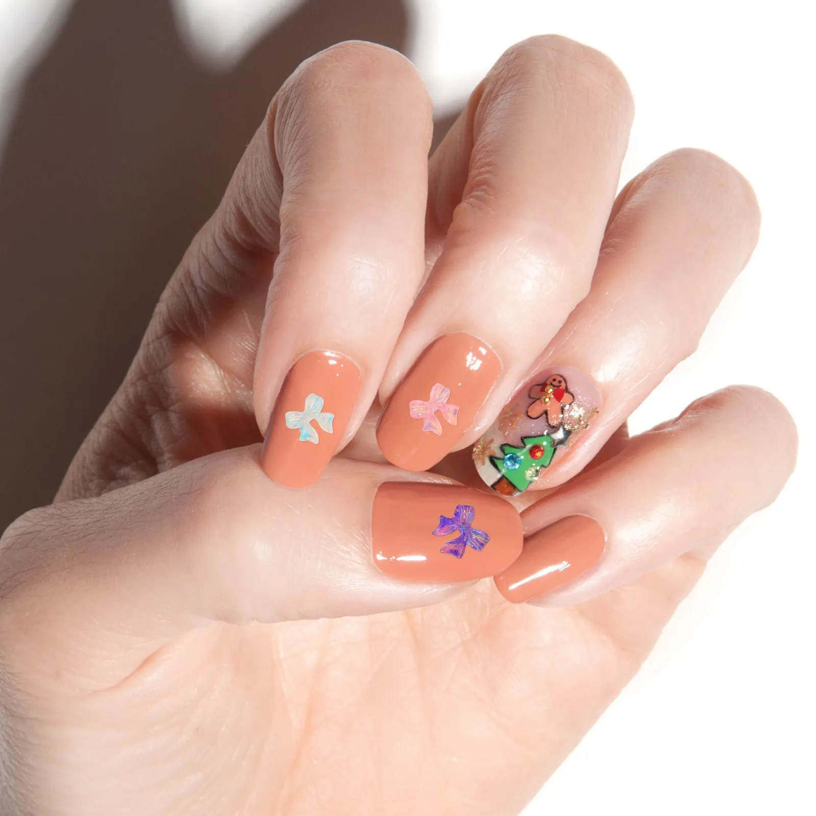 

100Pcs Bows Nail Charms Decorations Smooth Resin Nail Accessories for Women Hair Clips Cards Phone Cases Salon Use