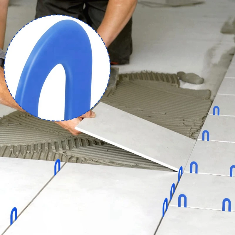 Tile Leveling System Tile Spacer Horseshoe Spacer U Shape Plastic Tile Leveling Clip, 300PCS