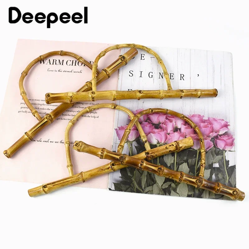 1-5Pcs 28/30cm Deepeel Purse Handle DIY Replacement Bamboo Bag Strap Handles Shoulder Belt for Handbag Making Accessories