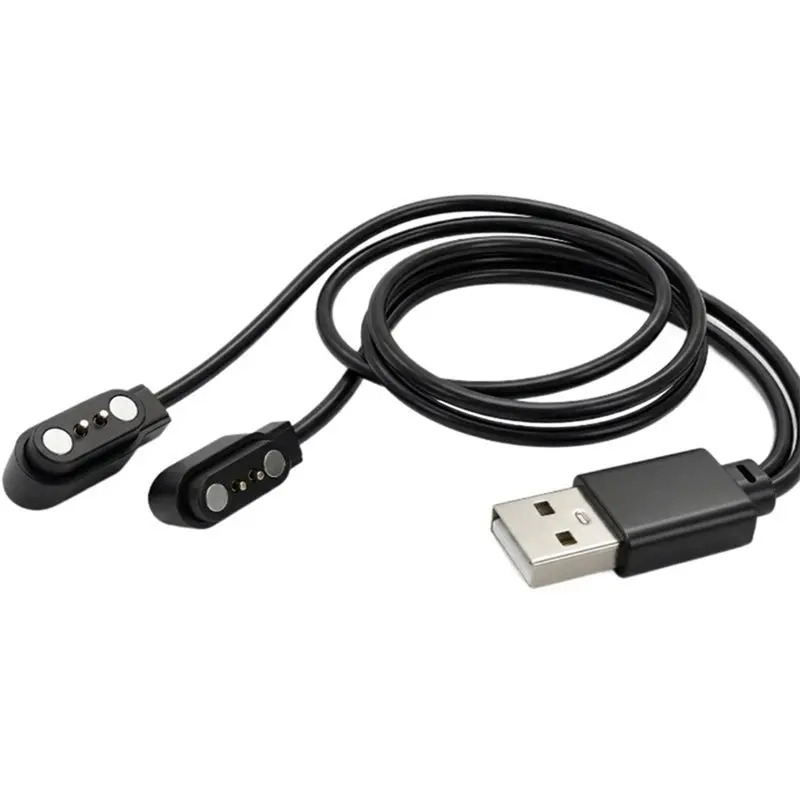 [NEW!】 Dual-Head Magnetic Charging Cable 2-Pin 2.5Mm-8Mm Distance Support 1-To-2 Splitter For Smart AI Bluetooth Glasses