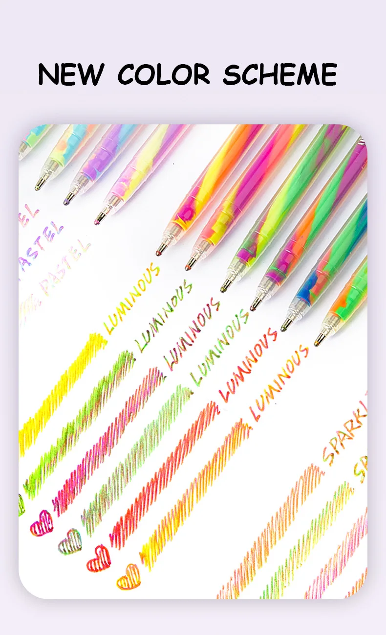 Surligneur de couleur de noël 1.2mm, stylo arc-en-ciel dégradé tricolore, dessin de compte à main, carte de vœux, stylo en spirale pour festival, 6 pièces