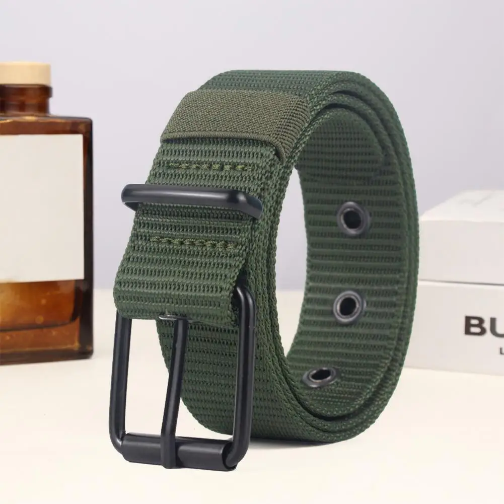 

Men Retro Belt High Men's Nylon Webbing Belt with Adjustable Holes for Jeans Sports Strap Casual Designer Fashion Vintage Look