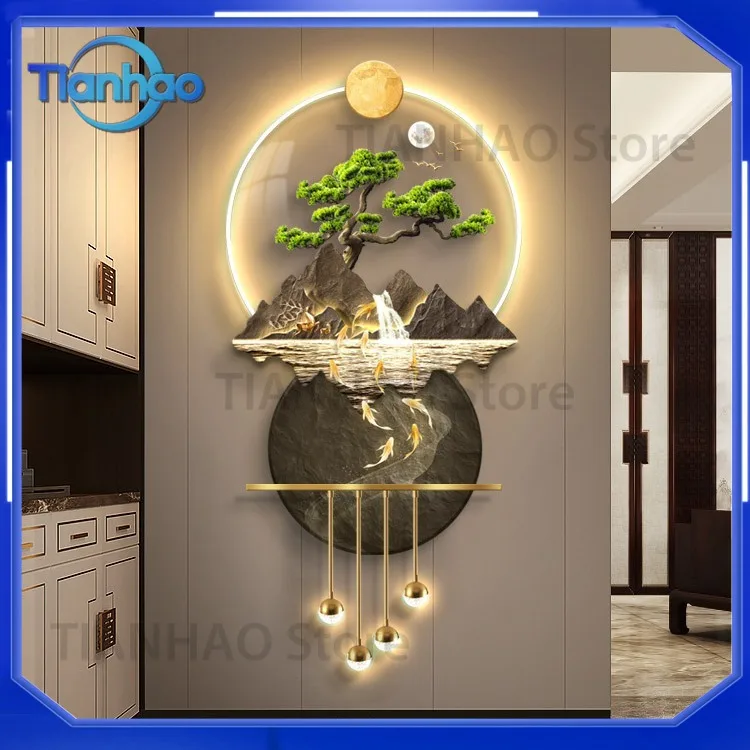 Water High Decorative Painting Room Decoration Home Wall Lamp Interior LED Light Fixture for Mood Bedroom Desk Living Room