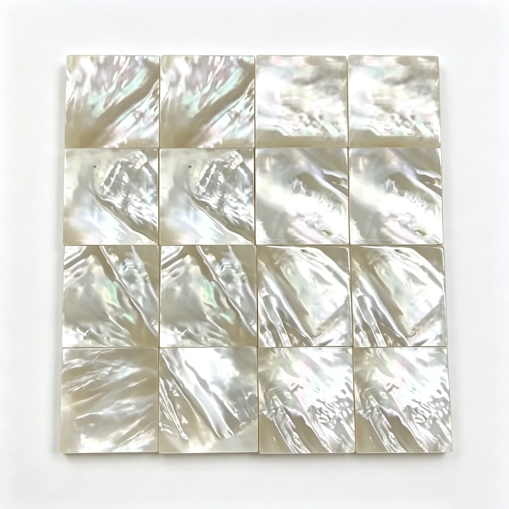 3 PCS Natural Square Mother of Pearl Shell Slice for Jewelry Making