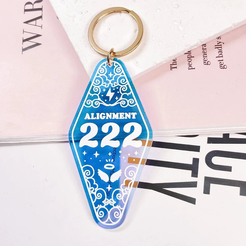 777 444 1111 888 222 Change Colors Numbers Acrylic Hotel Gift KeyChain Keyring Tag Key Chains Hotel Office Fans Custom Logo