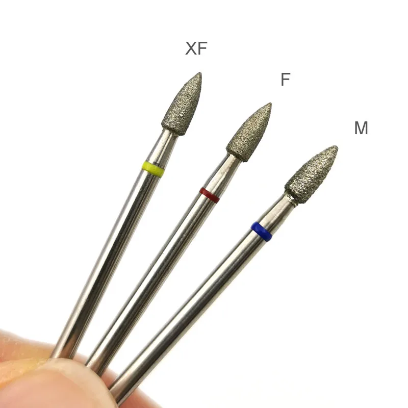 HYTOOS Cone Diamond Burr Nail Drill Bits Rotary Russian Cuticle Bit  Electric Manicure Drill Tool Nails Accessories