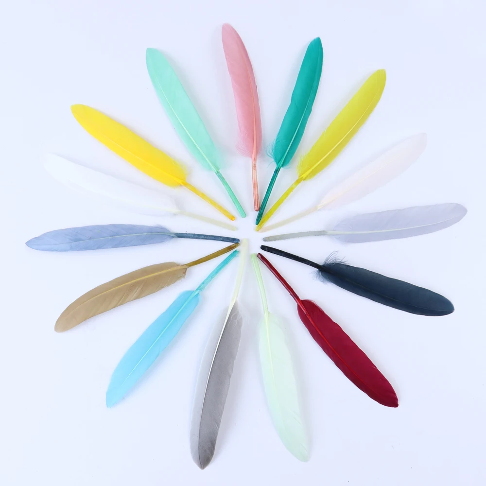Small Straight Knife Feather Hard Floating 50 Sticks Golden Natural Multi-color Handmade Materials 28 Colors