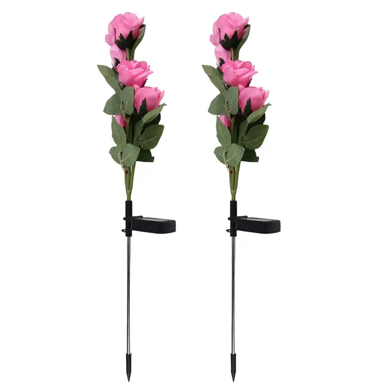 

AEE8-Solar Rose Lamp Simulation Flower Ground Insertion Lights Garden Decoration Lawn Lights Outdoor Garden Waterproof Lights