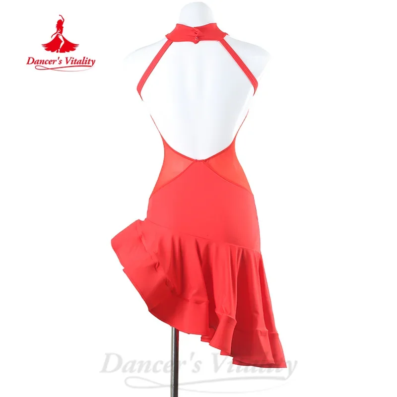 Latin Dance Training Clothing Customized Sleeveless Backless Fishtail Dress for Adults and Children Samba Rumba Perform Dresses