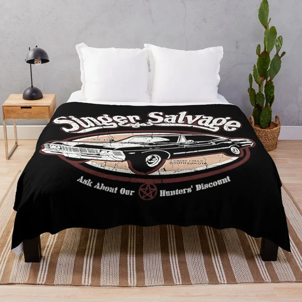 

Supernatural Impala Singer Salvage SPN T-Shirt Throw Blanket Soft Sherpa Fleece Warm Blanket for Winter