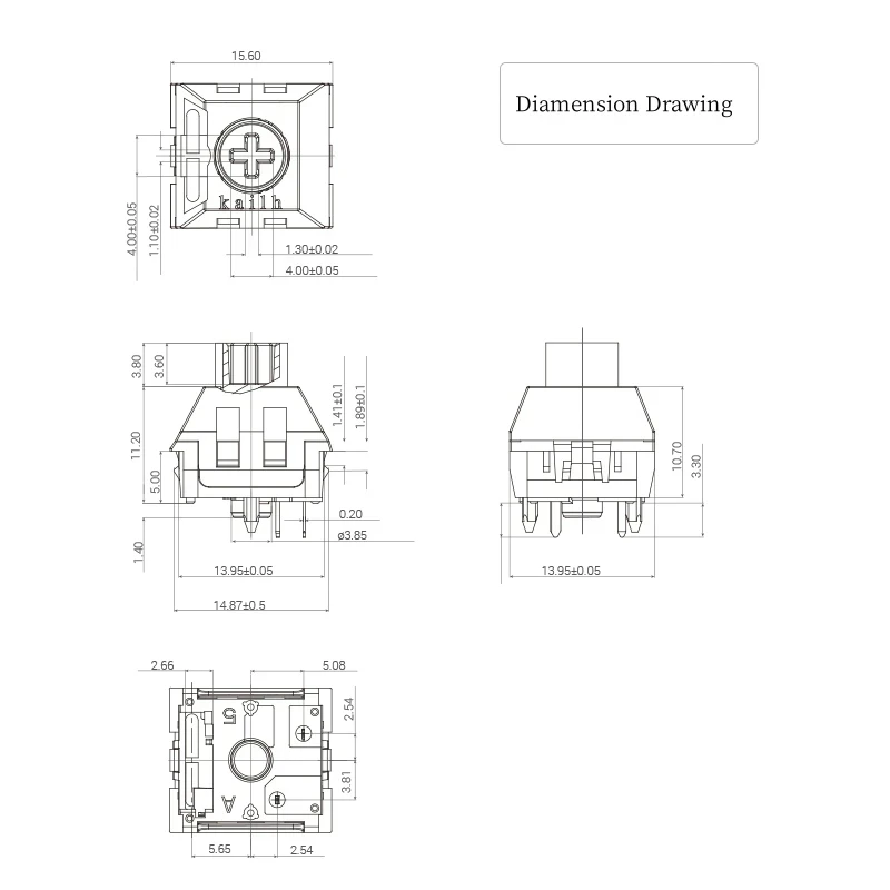 Kailh Fried Egg V2 Mechanical Keyboard Switch Smooth Linear Self-lubricating Yellow Button Silent Keyboard 5Pin Switches