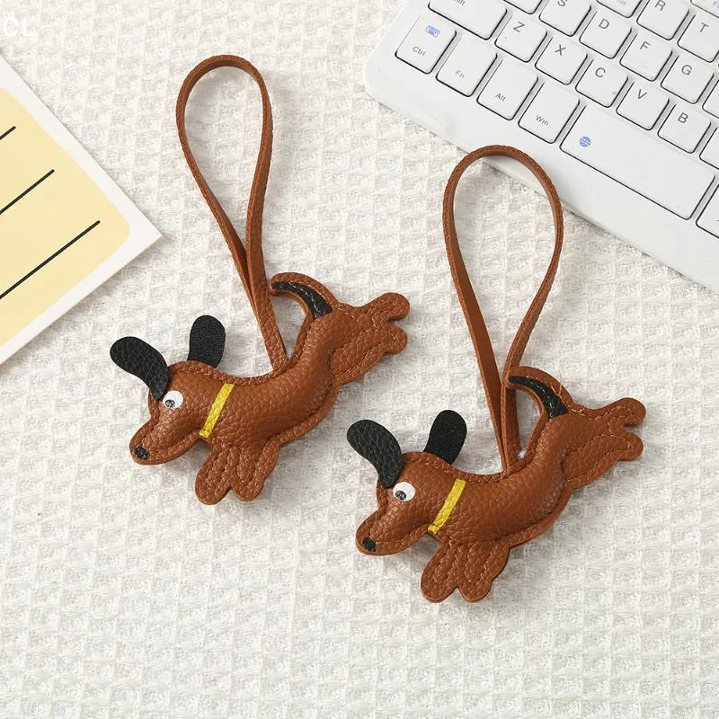 AttireTrovePU Leather Dachshund Bag Charms With Lovely Design And Durable Texture For Decorating Backpacks Keys Purses