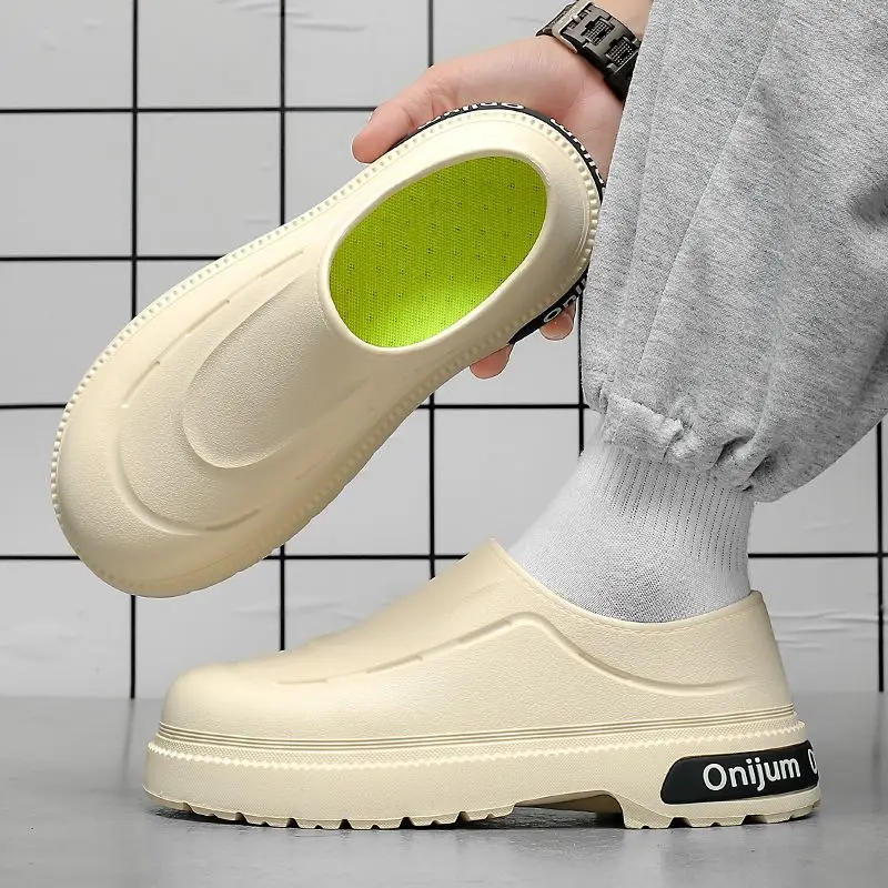 Pantuflas de Hombre para Verano, Nuevas, Punta Cerrada, Suela Gruesa, Sandalias Casuales para Interiores y Exteriores, Zapatos con Amortiguación EVA