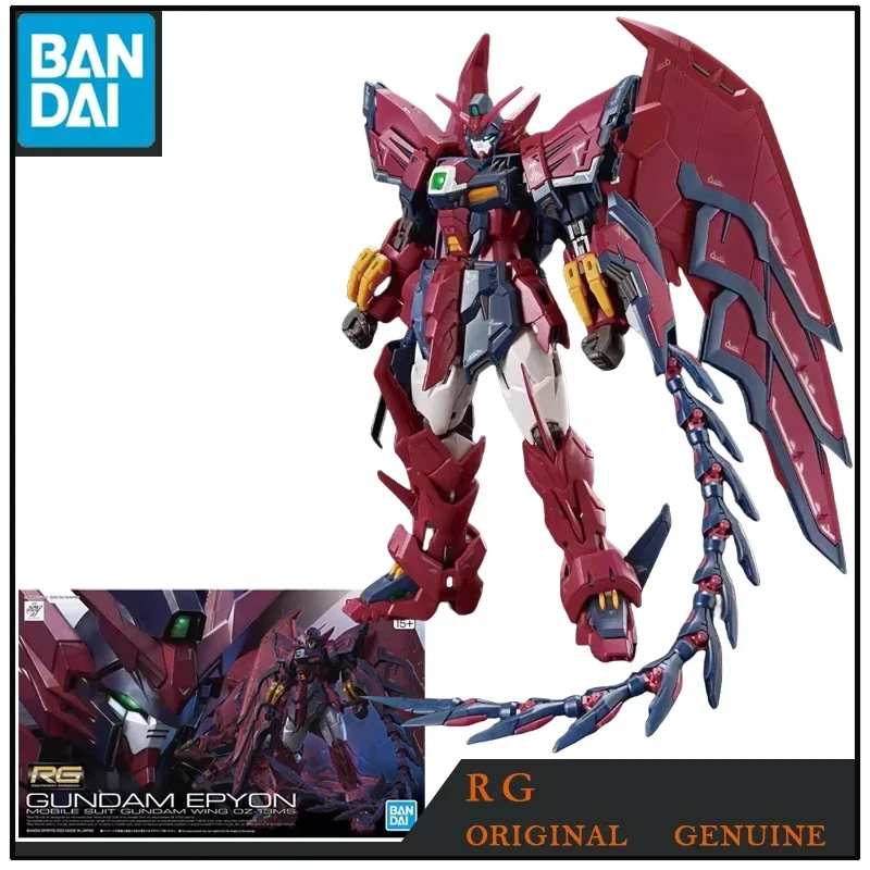 Bandai Original RG GUNDAM EPYON MOBILE SUIT GUNDAM WING OZ-13MS Anime Action Figures Toys for Boys Kids Gift Model Ornaments