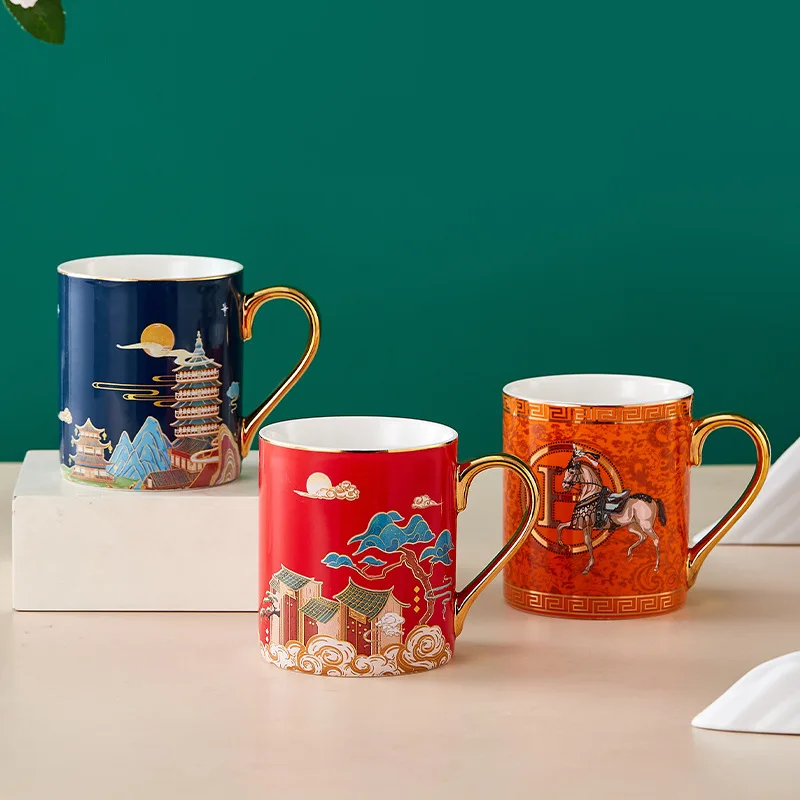 

China Chic Style Mug Ceramic High End Creative Coffee Cup Gift