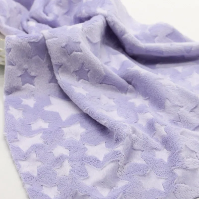 Heart Star Velour Pattern Plush Fabric 150x100cm Ultra-Soft Short Pile Sold By The Metre Polyester Fabric DIY Plush Blanket