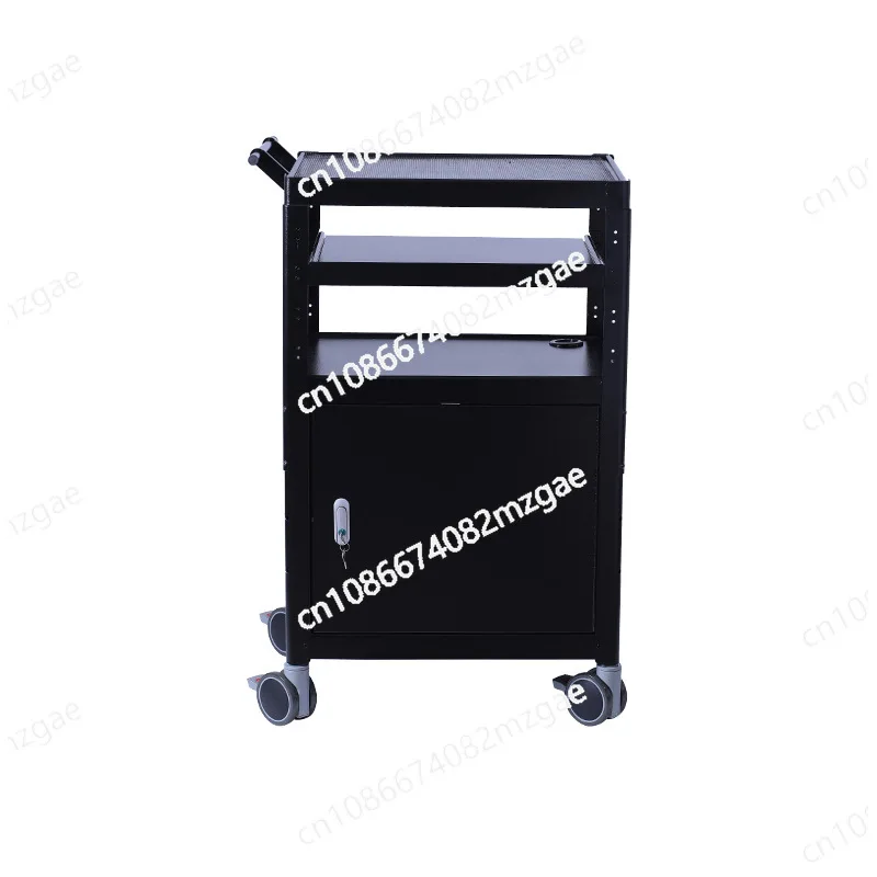 Computer equipment cart is equipped with pneumatic display bracket, desktop lifting and rotating machine room workbench trolley