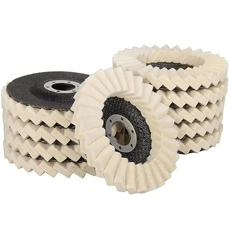 

Felt Flip Disc Wool Wheel Louver Blade Wool Polishing Wheel Pad 5 Inch Suitable For Angle Grinder-AT30