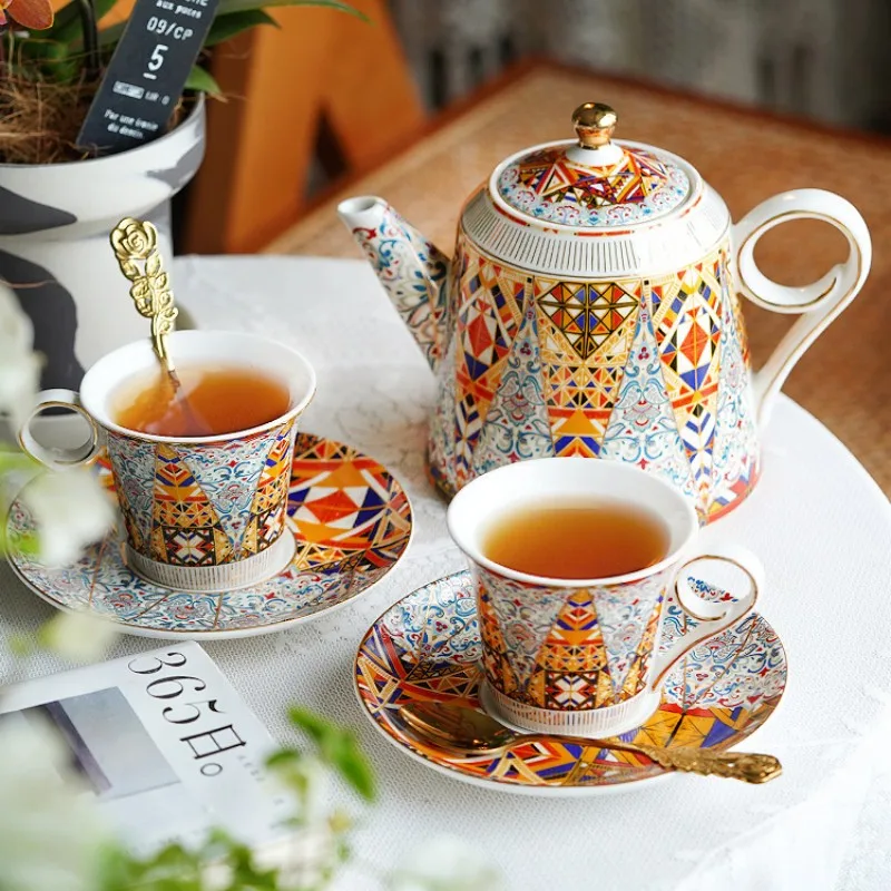 

Porcelain The Eternal City Tea Set, Middle East Coffeeware, Teaware Afternoon Black Tea, Drinkware for Home Kitchen