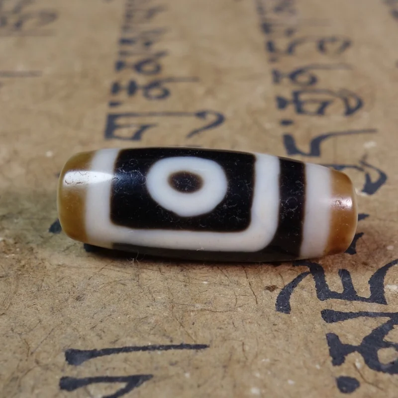 

Ancient Tibetan DZI Beads Old Agate Lucky 2 Eye Totem Amulet Pendant GZI #3441