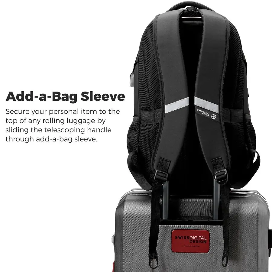 Design Laptop Backpack with USB Charging Port, Travel Backpack Fits 15.6 inches Computer, 31L College School Backpack for Men, B