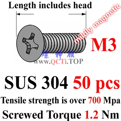 50pcs ISO 7046 M3 screw M3x30 M3x25 M3x20 M3x4 M3x5 M3x6 M3x8 M3x10 M3x14 M3x16 M3x18 Flat Head PHIL Drive Stainless Steel