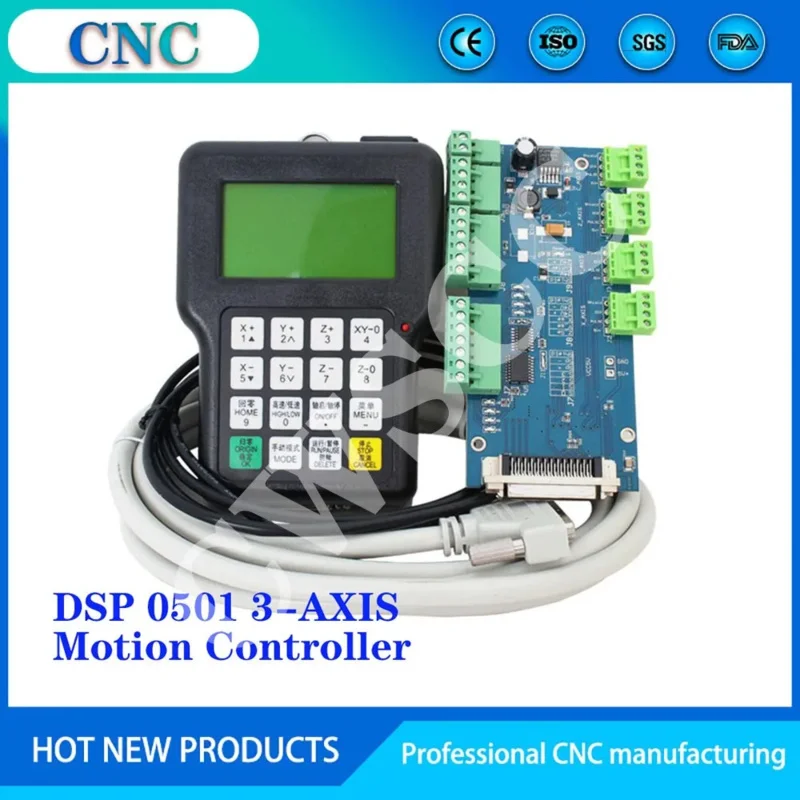 Free shipping offline 0501 DSP controller 3 axis CNC router system DSP0501 HKNC 0501HDDC handle remote English manual NEW CARVE