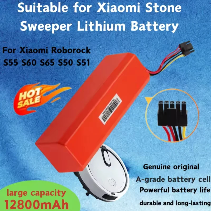 

100% Original BRR-2P4S-5200S Robotic Vacuum Cleaner Replacement Battery For Xiaomi Roborock S65 S55 S60 .S51 S5 MAX S6 Parts
