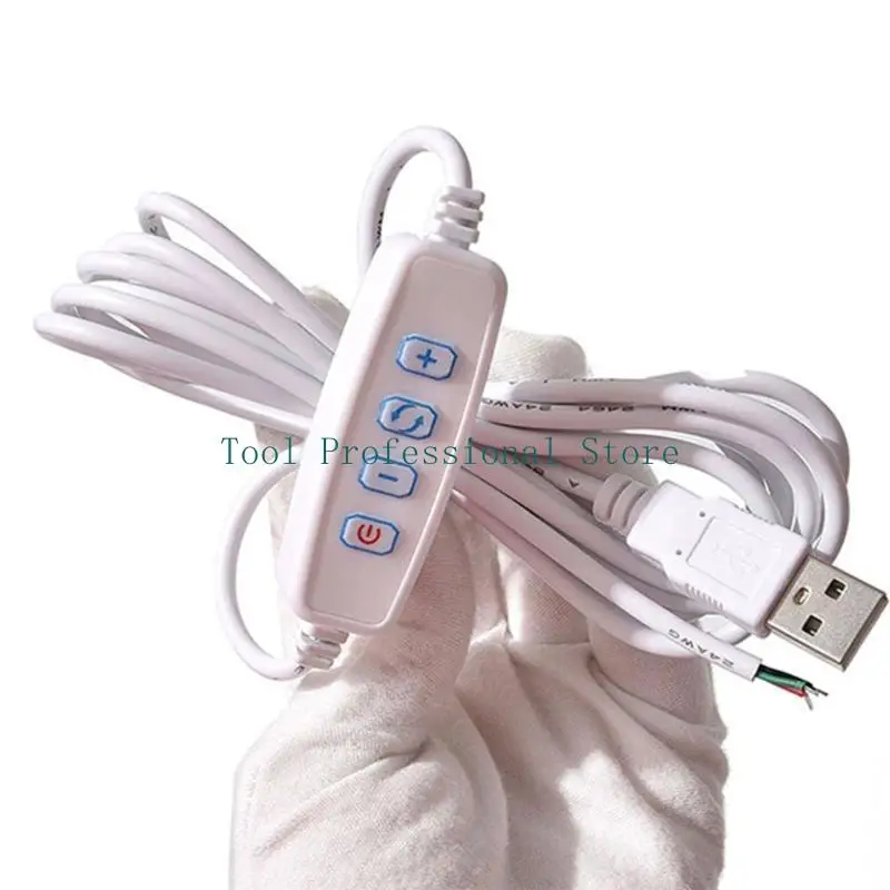 57QF DC5V LED Dimmer USB Port Power Supply Lines With ON/OFF Switches Adapter Dimming and Color Matching Extension Cable