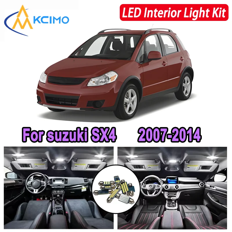 

Kcimo LED For suzuki SX4 (2007-2014) Premium Bright LED Interior Dome Map Trunk Light Kit Car Led Canbus Lamps Car LED Lights